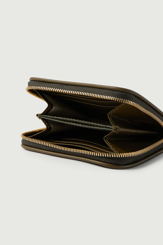 Porte-Monnaie Electre - Kaki Doré - Cuir - Femme