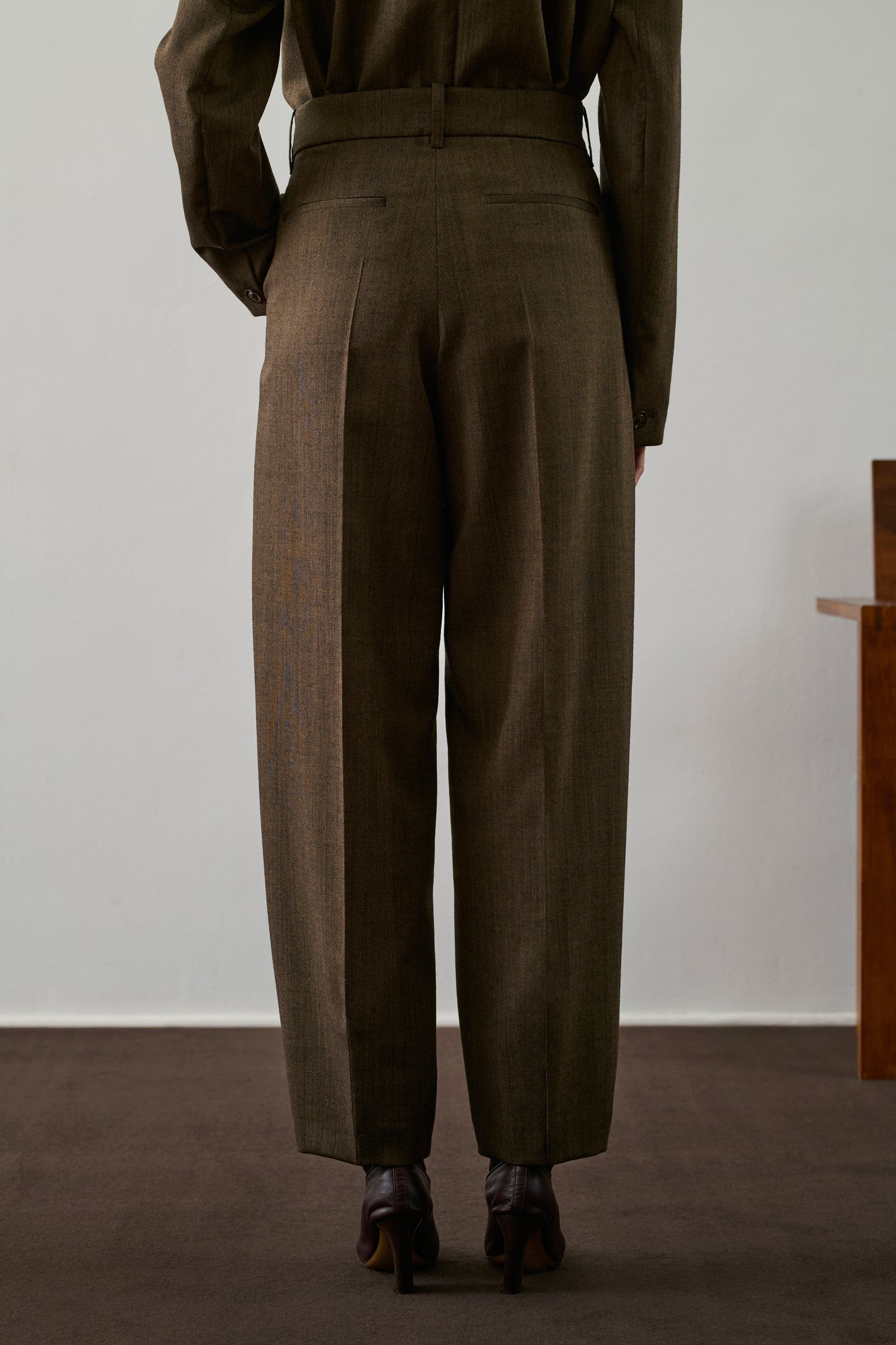 Pantalon Graham - Marron Chiné - Laine - Femme