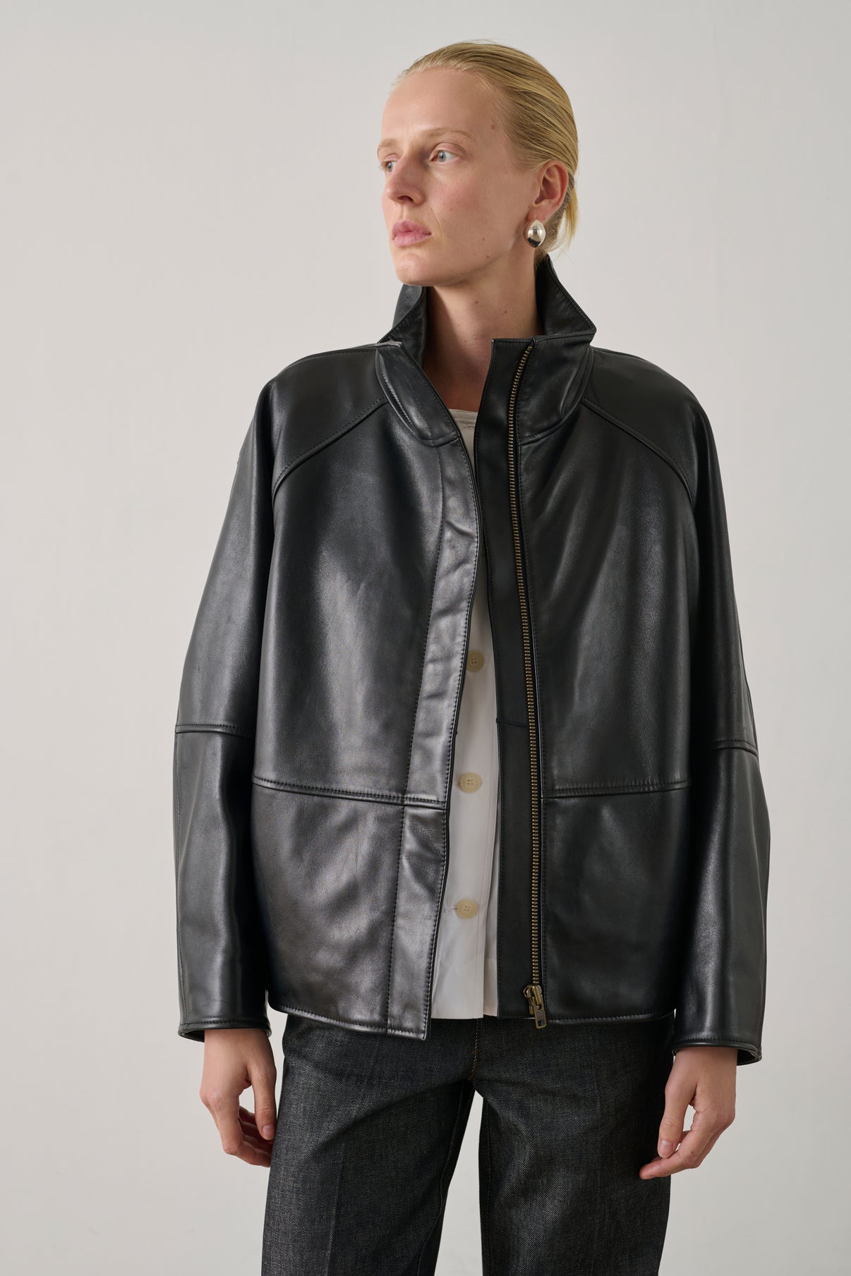 Veste Gamma - Noir - Cuir - Femme vue 2