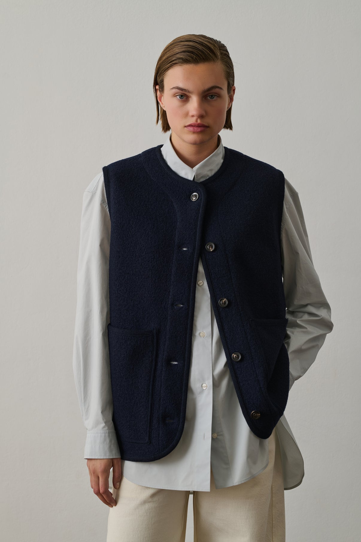 Veste Chicago - Navy - Laine - Femme vue 1