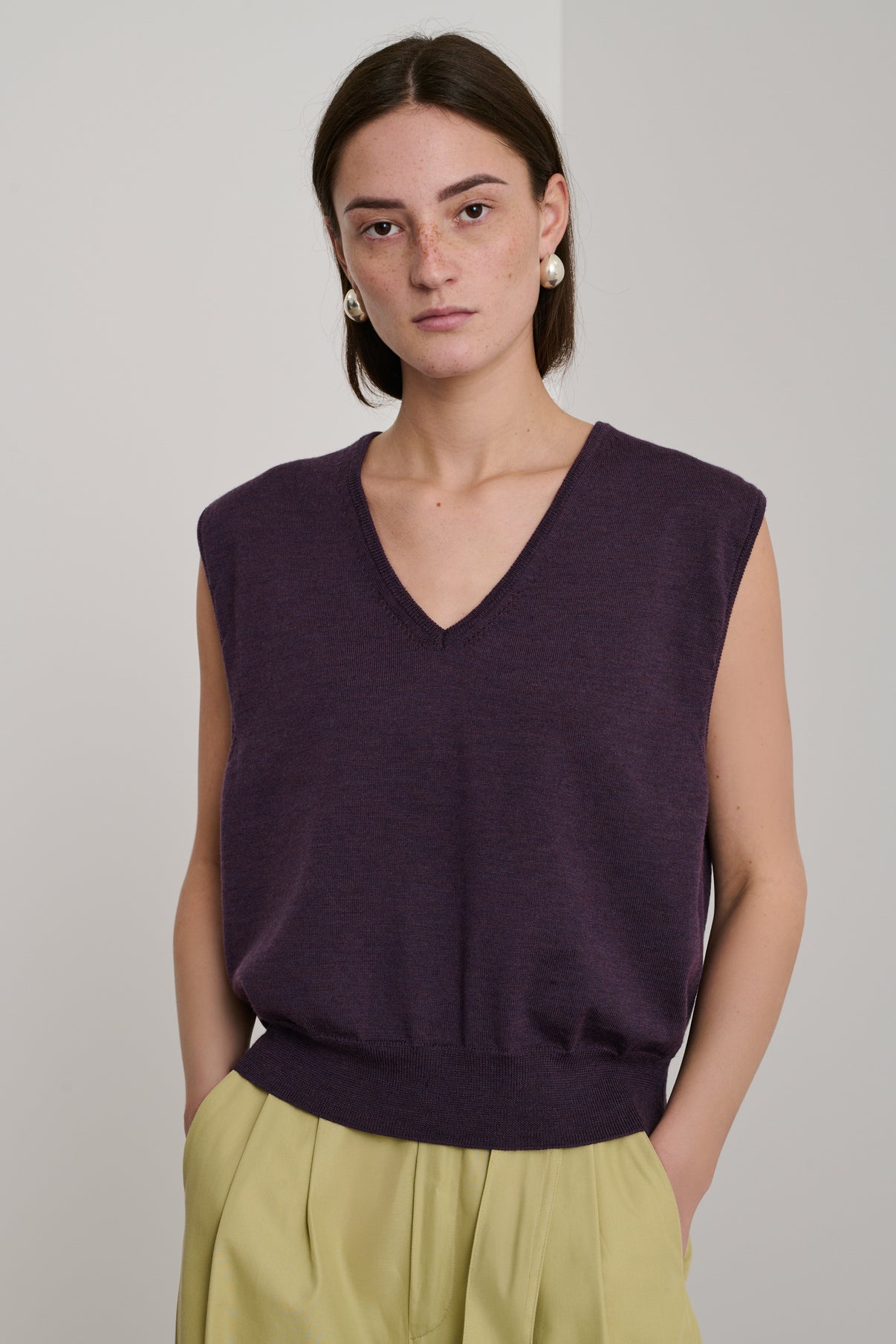 Pull Sonia - Violet Foncé - Laine - Femme vue 2